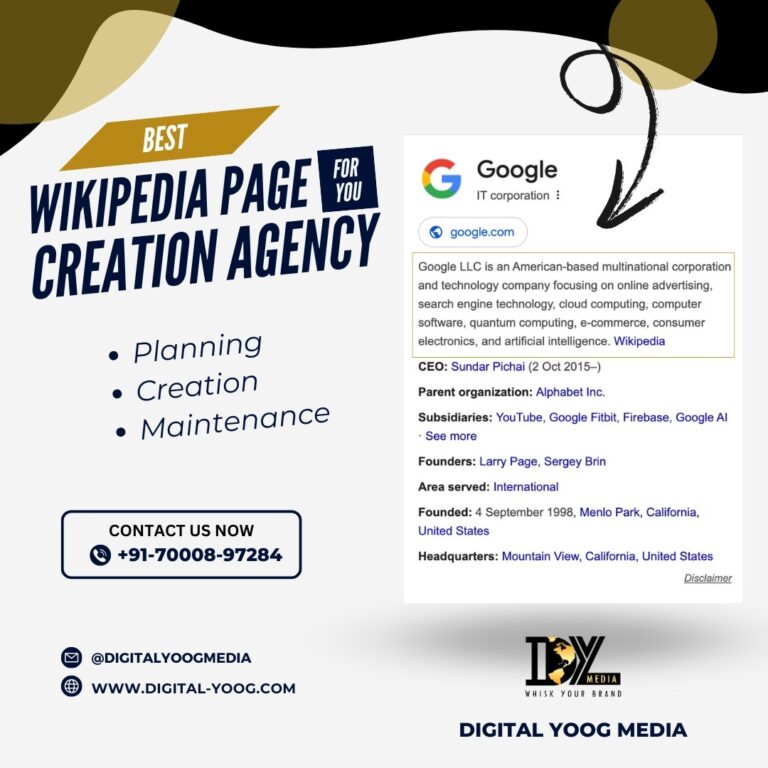 Wikipedia page creation service